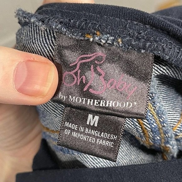 Oh Baby by Motherhood Womens Size M Dark Wash Bootcut Full Panel Maternity Jeans - Picture 3 of 4